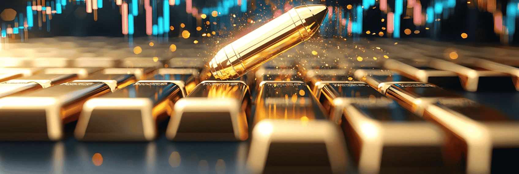 Close-up of gold and silver bars showing decline in precious metals market during global volatility