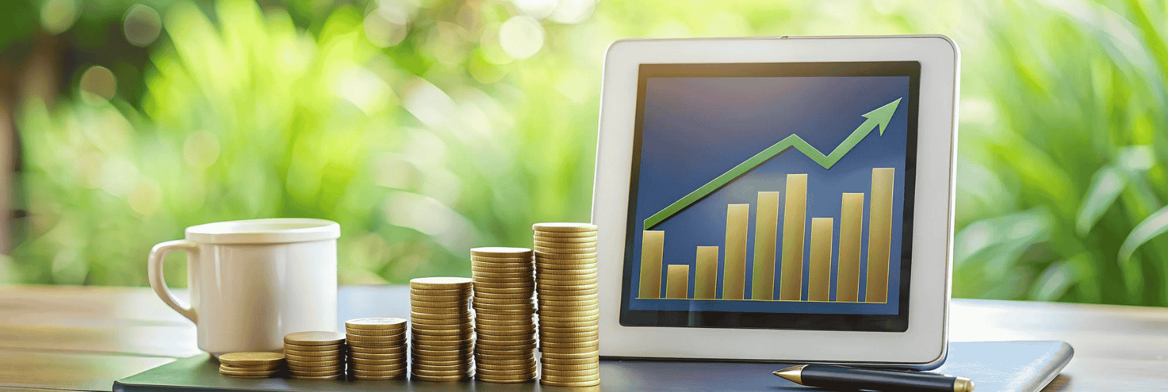 Stack of coins symbolizing mutual fund investments with HDFC Bank branding in the background, representing institutional exposure and stock market volatility.