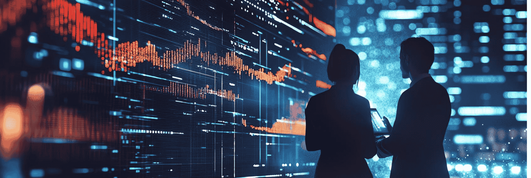 Stock market screen showing sharp decline in IT sector indices during volatile trading session