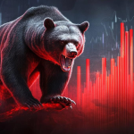 Stock market screen showing sharp fall in benchmark indices during heavy sell-off session