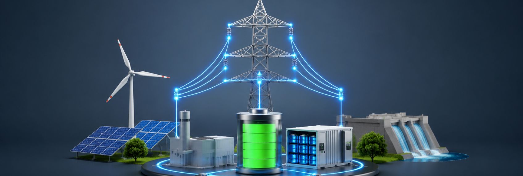 Graphic highlighting India's focus on energy storage, grid expansion and green hydrogen