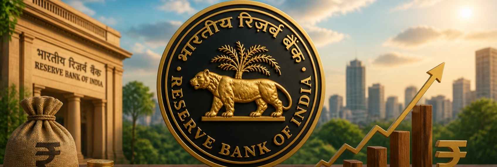 Reserve Bank of India monetary policy update showing FY27 growth and inflation projections.