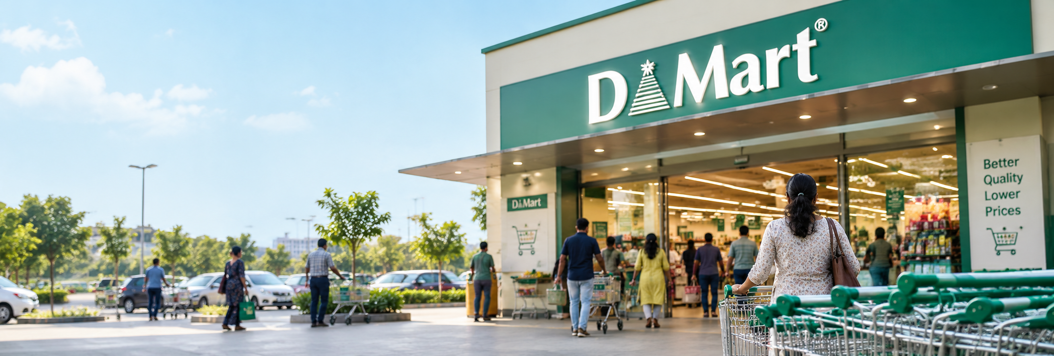 DMart store representing Avenue Supermarts Q2 FY27 revenue growth and share price fall